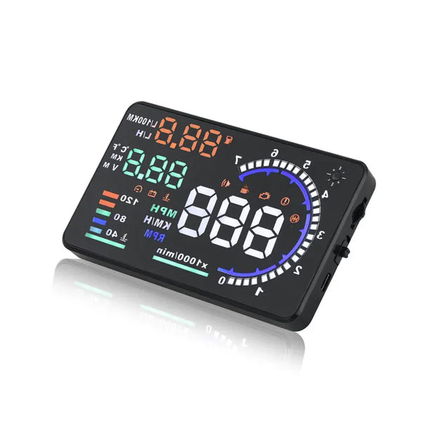 ADQ 5.5'' OBD2 HUD A8 Car Head Up Display Digital Speedometer Tachometer Windshield Speed Projector + Speed Water Temp RPM Alarm