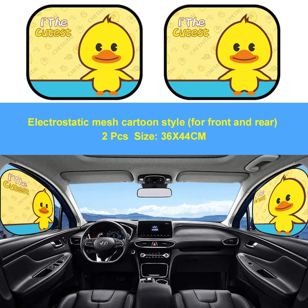 Car Window Curtains Shade Baffle Sun Insulation Car Sunshade Side Stalls Children's Cartoon Car Sun Shade Cover Uv Protect