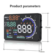 ADQ 5.5'' OBD2 HUD A8 Car Head Up Display Digital Speedometer Tachometer Windshield Speed Projector + Speed Water Temp RPM Alarm