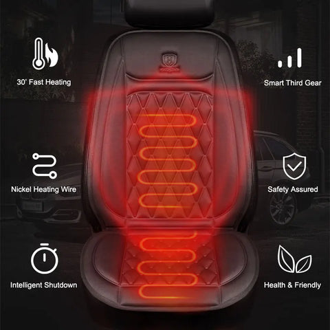 Heated Car Seat Cover 12V Universal Car Seat Heater 30'S Fast Heating Pad Thicken Car Heated Seat Cushion Warm Seat Protector