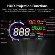 ADQ 5.5'' OBD2 HUD A8 Car Head Up Display Digital Speedometer Tachometer Windshield Speed Projector + Speed Water Temp RPM Alarm