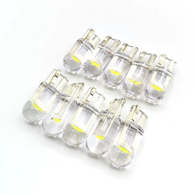 10x 2021 Newest W5W Led T10 Car Light COB Glass 6000K White Auto Automobiles License Plate Lamp Dome Read DRL Bulb Style 12V