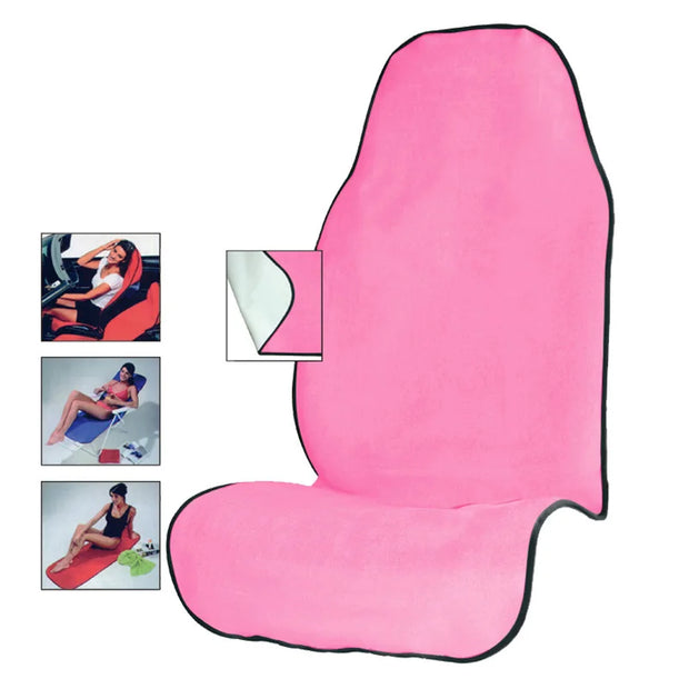 Towel Car Seat Cover for Athletes Fitness Gym Running Beach Swimming Outdoor Water Sports Machine Washable Black Color