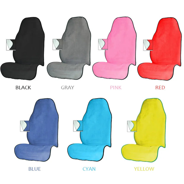 Towel Car Seat Cover for Athletes Fitness Gym Running Beach Swimming Outdoor Water Sports Machine Washable Black Color