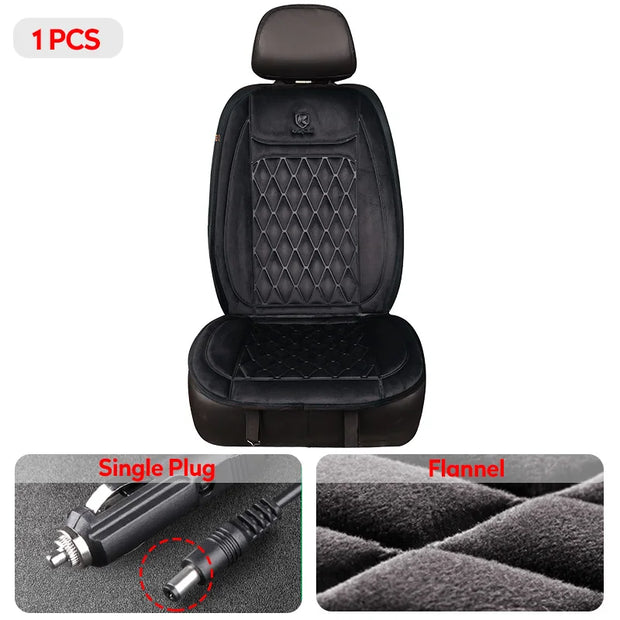 Heated Car Seat Cover 12V Universal Car Seat Heater 30'S Fast Heating Pad Thicken Car Heated Seat Cushion Warm Seat Protector