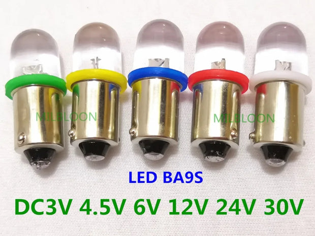 5pcs BA9S LED Indicator bulb License plate bulb 24v ba9s 3v led ba9s 6v Instrument bulb 4.5v 12v ba9s 30v