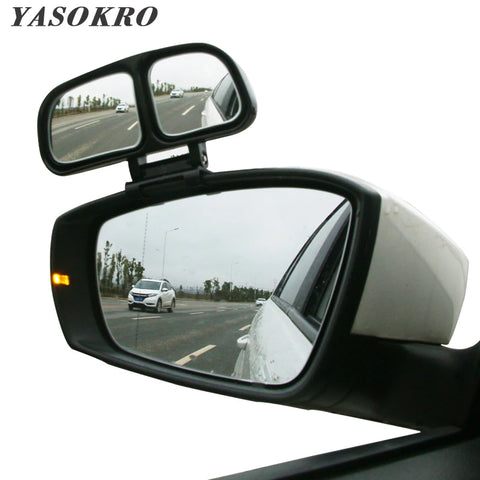 YASOKRO Car Rearview Mirror 360 degrees Adjustable Car Blind Spot Mirror Automotive Wide Angle Convex Mirror Dual Mirror