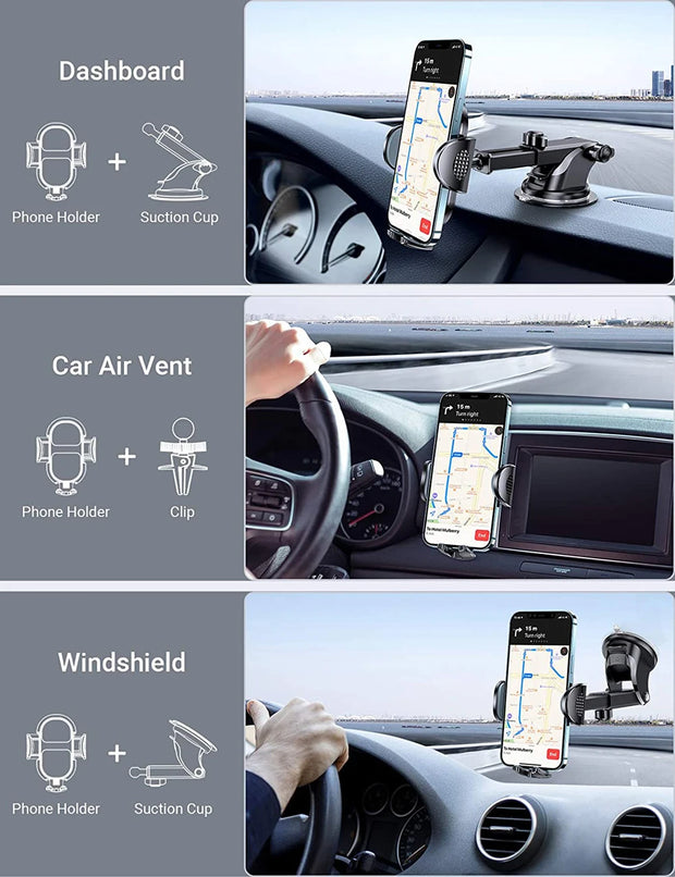 Car Phone Holder Sucker Car Phone Mount Stand GPS Telefon Mobile Cell Support For Xiaomi Huawei iPhone 12 11 Pro Max X 7 8 Plus