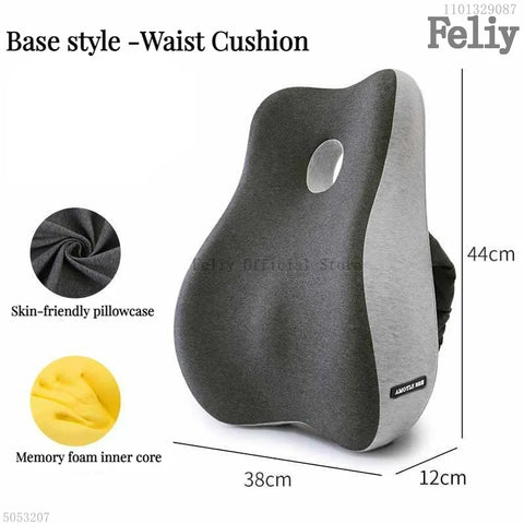 Memory Foam Car Seat Support Waist Cushion Massage Lumbar Orthopedic Pillow Office Chair Buttock Cushion Pain Relief Pillow Sets