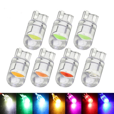 2/6/10pcs/Pack W5W 194 T10 Glass Housing Cob LED Car bulb 3000K 6000K White Blue Red Wedge License Plate Lamp Dome Light