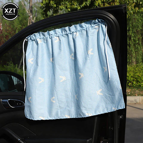 Suction Cup Curtain In The Car Window Sunshade Cover Cartoon Universal Side Window Sunshade UV Protection For Kid Baby Children