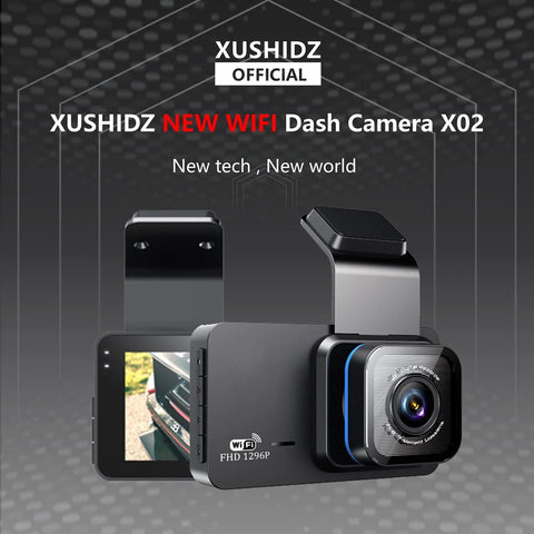 XUSHIDZ X02 2K WIFI Dash Cam 24H Parking Monitor Motion Detection Night Vision  Dual-Channel DVR Car Camera Vehicle Recorder