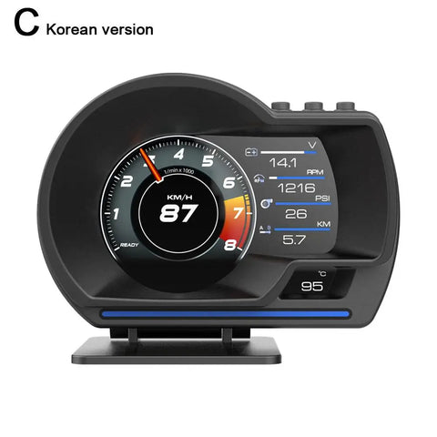 HUD A501 OBD2 Car Head Up Display Smart Car Water&Oil Temp Turbo RPM Gauge Digital Odometer Security Alarm Auto Meter Up Display