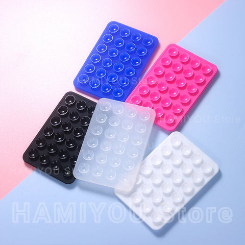 6-1Pack Mount Anti-Slip Hands-Free Colorful Silicone Stands Suction Phone Case Adhesive Sticky Cell Phone Strong Grip Holder