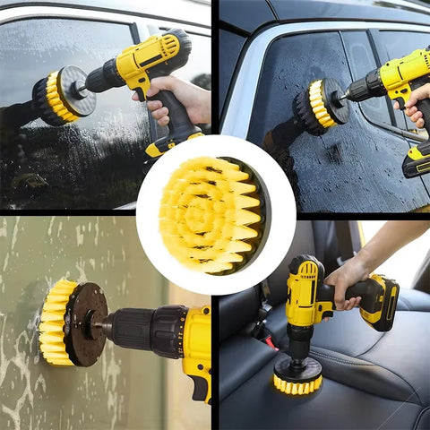 7PCS Electric Drill Brush Accessory Set Electric Drill Brush Cleaning Tool Kit Used for Cleaning Tires and Car Disc Gap Brushes