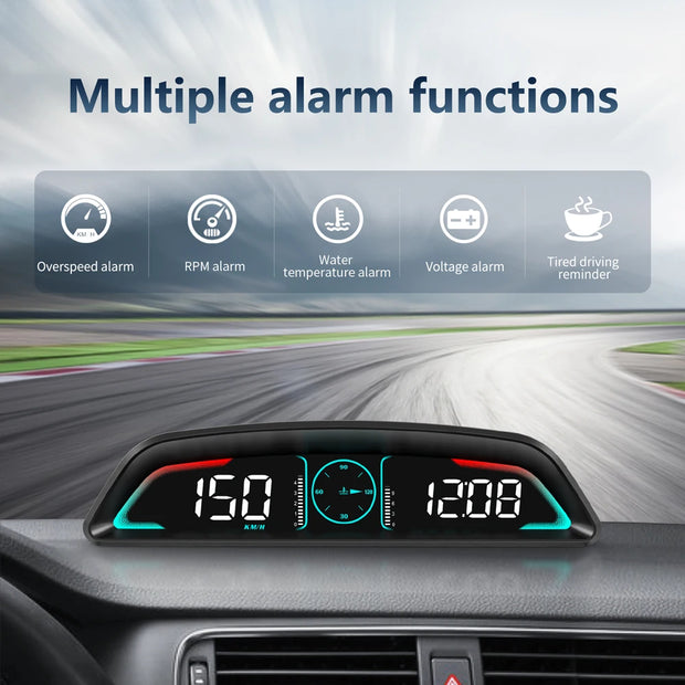 Smart Digital Meter HUD B3 obd2 display Multifunction Speedometer Tachometer RPM Water Temp Volt Fuel Consumption Security Alarm