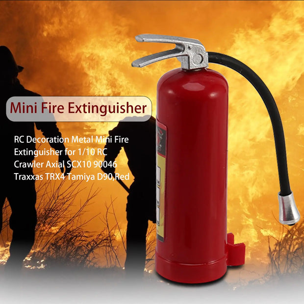 RC Decoration Metal Mini Fire Extinguisher for 1/10 RC Crawler Axial SCX10 90046 Traxxas TRX4 Tamiya D90,Red