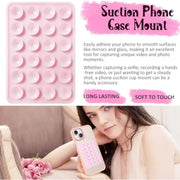 2 Pack Silicone Suction Phone Case Mount, Non Slip Sticky Phone Grip for Cellphone for Strong Grip Holder for Selfies and Videos