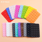 2PCS Double Side Silicone Pad For Mobile Phone Fixture Suction Cup Backed Adhesive Silicone Rubber Sucker Pad For Fixed Pad