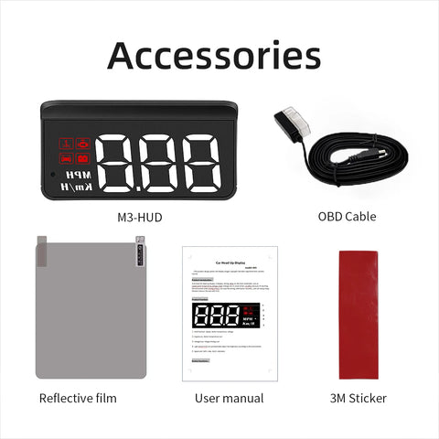 M3 Auto OBD2 GPS Head-Up Display Auto Electronics HUD Projector Display Digital Car Speedometer Accessories For All Car