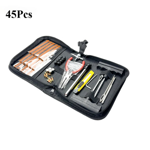 ZFOUEK Car Tire Repair Tool With Rubber Strips Tire Repair Needle Valve Core Tools Steel Spiral Needles Puncture Tire Repair KiT