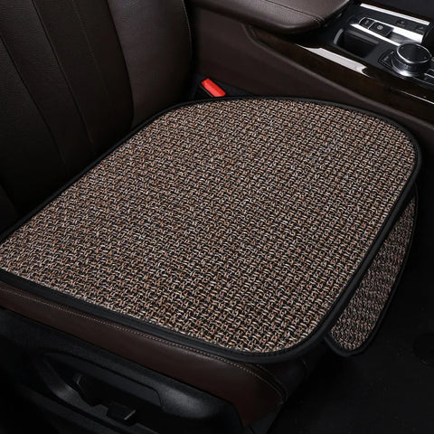 Car Seat Cover Front Rear Flax Seat Protect Cushion Automobile Seat Cushion Protector Pad Mat Backrest Headrest Auto Interior