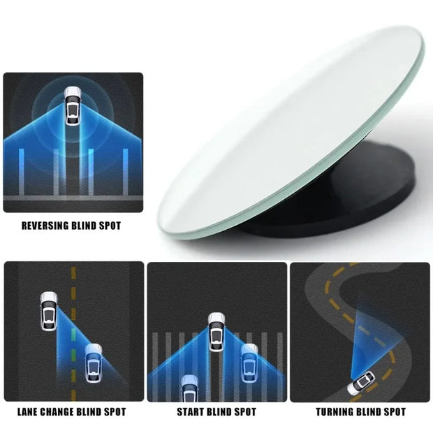 Car Rear View Mirror Auxiliary Blind Spot Mirror Ultra Clear 360 Degree Adjustable Wide Angle Car Reverse Borderless Mirrors