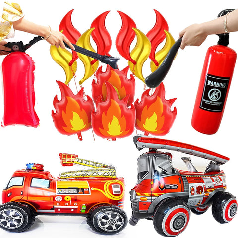 Inflatable Fire Extinguishers Shaped Balloons Toys for Kids Fire Truck Birthday Party Decor Firefighter Birthday Party Supplies