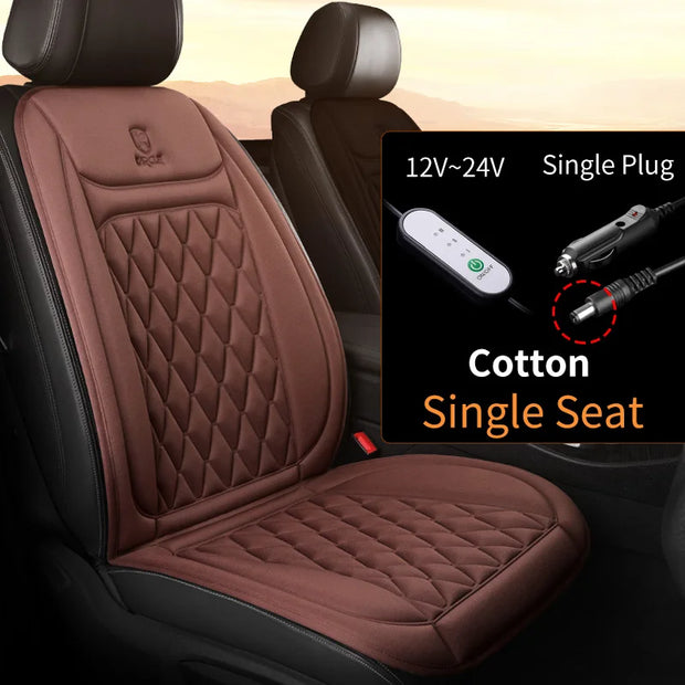 12-24v Heated Car Seat Cover 30' Fast Car Seat Heater Cloth/Flannel  Heated Car Seat Protector 25W Seat Heating Cover Car Seat