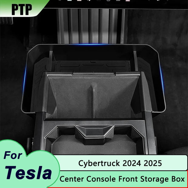 For Tesla Cybertruck 2025 2024 Accessories Center Console Front Organizer Cup Holders Front Tray Pickup Console Storage Box