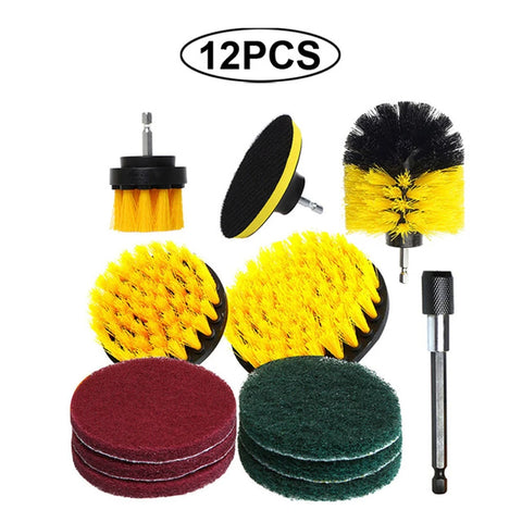 UNTIOR Electric Drill Brush Attachment Set Power Scrubber Brush Car Polisher Kitchen Bathroom Cleaning Kit Toilet Cleaning Tools