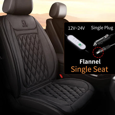 12-24v Heated Car Seat Cover 30' Fast Car Seat Heater Cloth/Flannel  Heated Car Seat Protector 25W Seat Heating Cover Car Seat