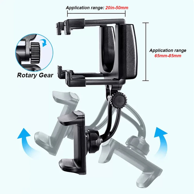 SEAMETAL Rearview Mirror Phone Holder for Car Free Rotation Adjustment Phone Mount Stable Gripper Smartphone Navigation Bracket