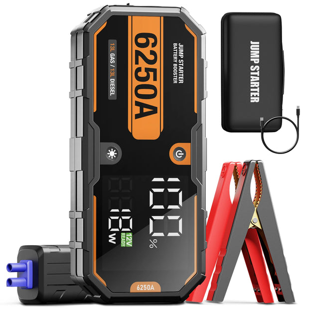 Car 6000A Portable 12V  Jump Starter Power Bank 12V Auto Battery Charger Booster Starting Device