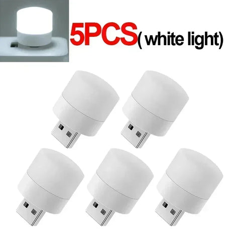 50/1Pcs Mini USB Night Light Warm White Eye Protection Book Reading Light USB Plug Computer Mobile Power Charging LED Night Lamp