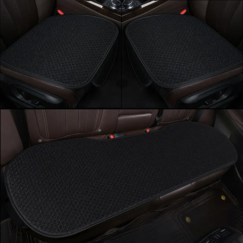 Car Seat Cover Front Rear Flax Seat Protect Cushion Automobile Seat Cushion Protector Pad Mat Backrest Headrest Auto Interior