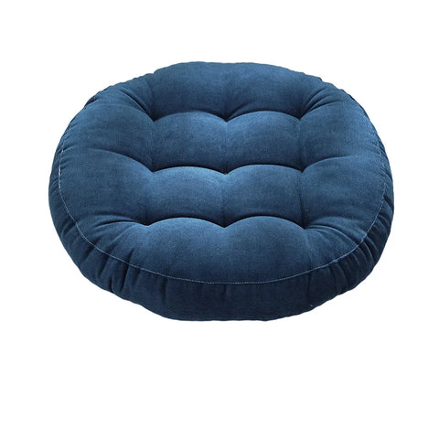 Round Large Floor Seat Pillows Gray Tufted Corduroy Cushions for Outdoor Yoga Tatami Chair Pad Casual Seating Reading Cushion 방석