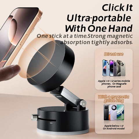 Double Side Magnetic Suction Cup Phone Holder Lazy Foldable Phone Holder Universal Adsorption Bracket Vacuum Adsorption