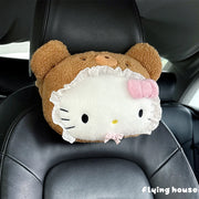 Sanrio Hello Kitty Headrest Cushion Car Seat Cartoon Kuromi My Melody Cinnamoroll Pom Pom Purin Pillow Comfortable Home Decor