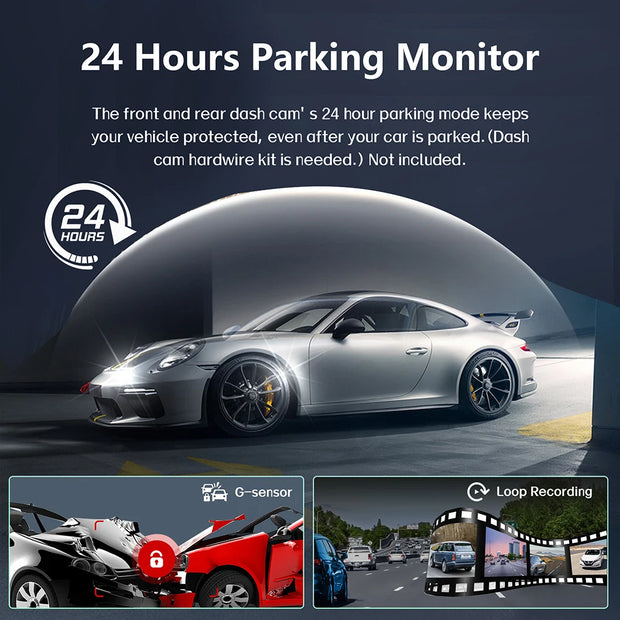 4*1080P Car DVR 4 Camera Video Recorder WIFI GPS 360 Dash Cam Front left right Rear View camera 24H Hardware Kit Car Assecories