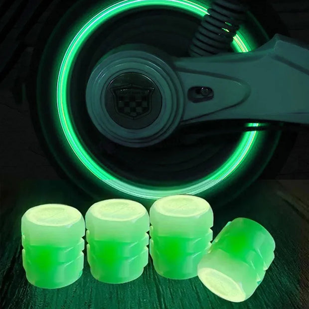 Luminous Valve Caps Fluorescent Night Car Tire Valve Caps Motorcycle Bike Glowing Decor Wheel Nozzles Tyre Cap Car Accessories