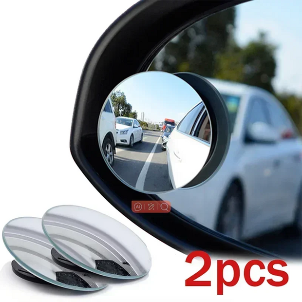 NEW 2P Car Blind Spot Mirror 360 Degree Adjustable Car Rearview Convex Mirror For Car Reverse Wide Angle Parking Rimless Mirrors