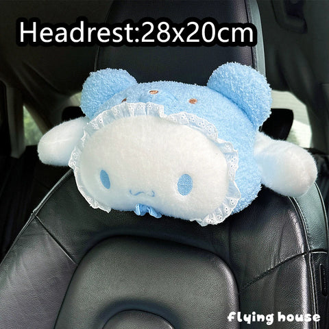 Cute Sanrio Headrest Cushion Car Seat Cartoon Kuromi My Melody Cinnamoroll Pom Pom Purin Pillow Comfortable Home Decor Girl