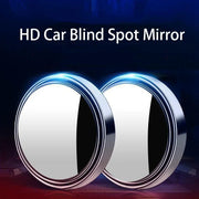 2Pcs Round Frame Convex Blind Spot Mirror Safety Driving Wide-angle 360 Degree Adjustable Clear Rearview Mirror Car Accessories