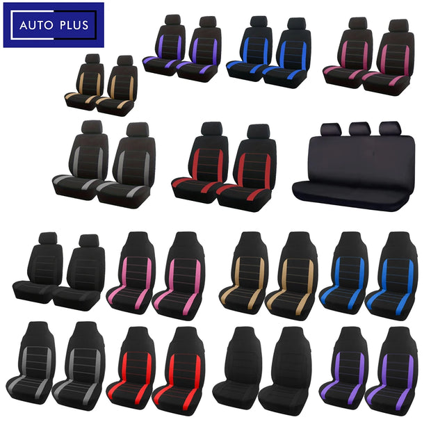 AUTO PLUS Universal Polyester Fabric Car Seat Covers Fit For Most Car Suv Truck Van Car Accessories Interior  Airbag Compatible