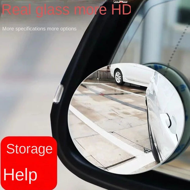 Car Blind Spot Rear View Mirror Wide Angle 360 Degree Adjustable Small Round Mirror Car Reverse Auxiliary Rearview Convex Mirror