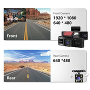 XUSHIDZ Q35 1080P Dash Camera 3-Camera WIFI G-sensor Dashcam Vehicle Recorder Car Camera DVR Car Video Recorder Loop Recording