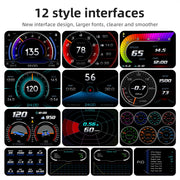 P24 Car Head Up Display OBD + GPS HUD Digital Speedometer Water Temp Fuel Consumption Slope Meter KMH MPH Automotive Electronics