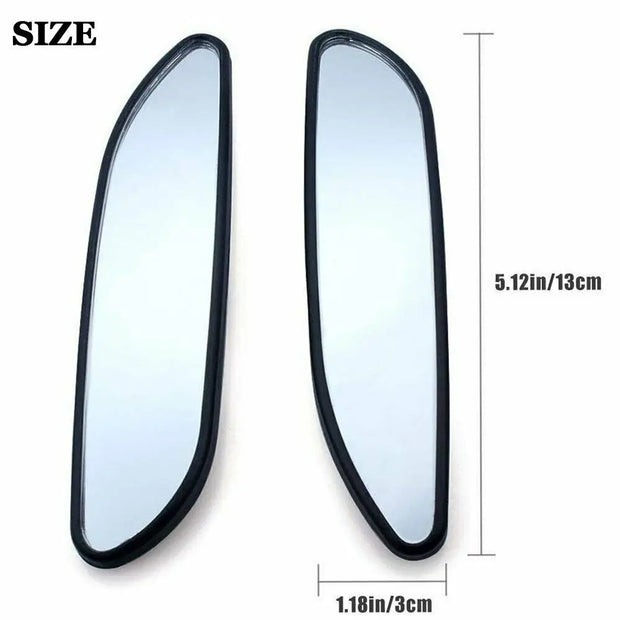 2Pcs Black Plastic Shell Glass Blind Spot Rectangular Mirror Auto Wide Angle Convex Rear Side View Car Truck SUV Rearview Mirror