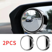 2Pcs Car Rearview Sucker Mirrors 360° Blind Spot Mirror Adjustable Round Frame Convex Wide-angle Clear Rearview Auxiliary Mirror